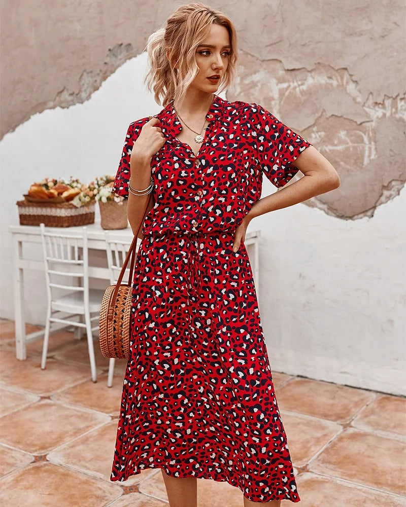 CD | rochie midi lejeră pentru femei cu curea