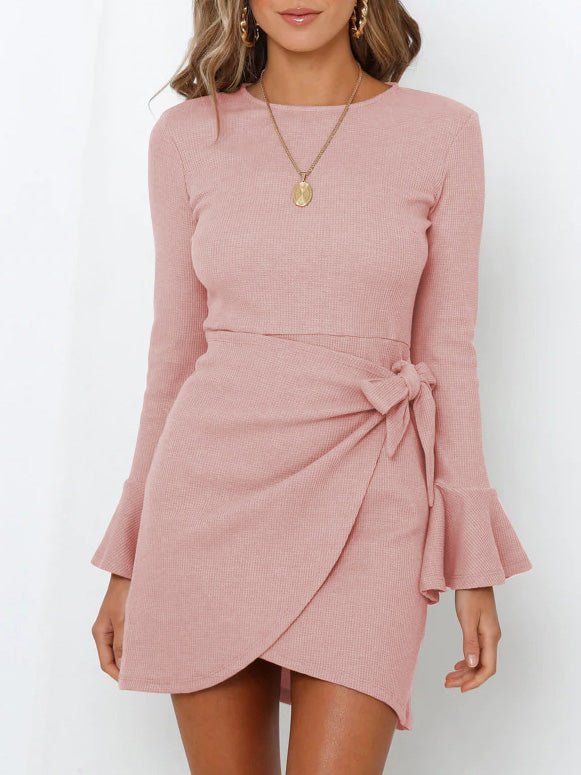 CD | Rochie mini cu mâneci lungi și volane