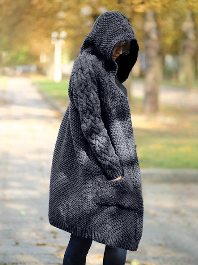 CD | Cardigan tricotate Chunky cu glugă