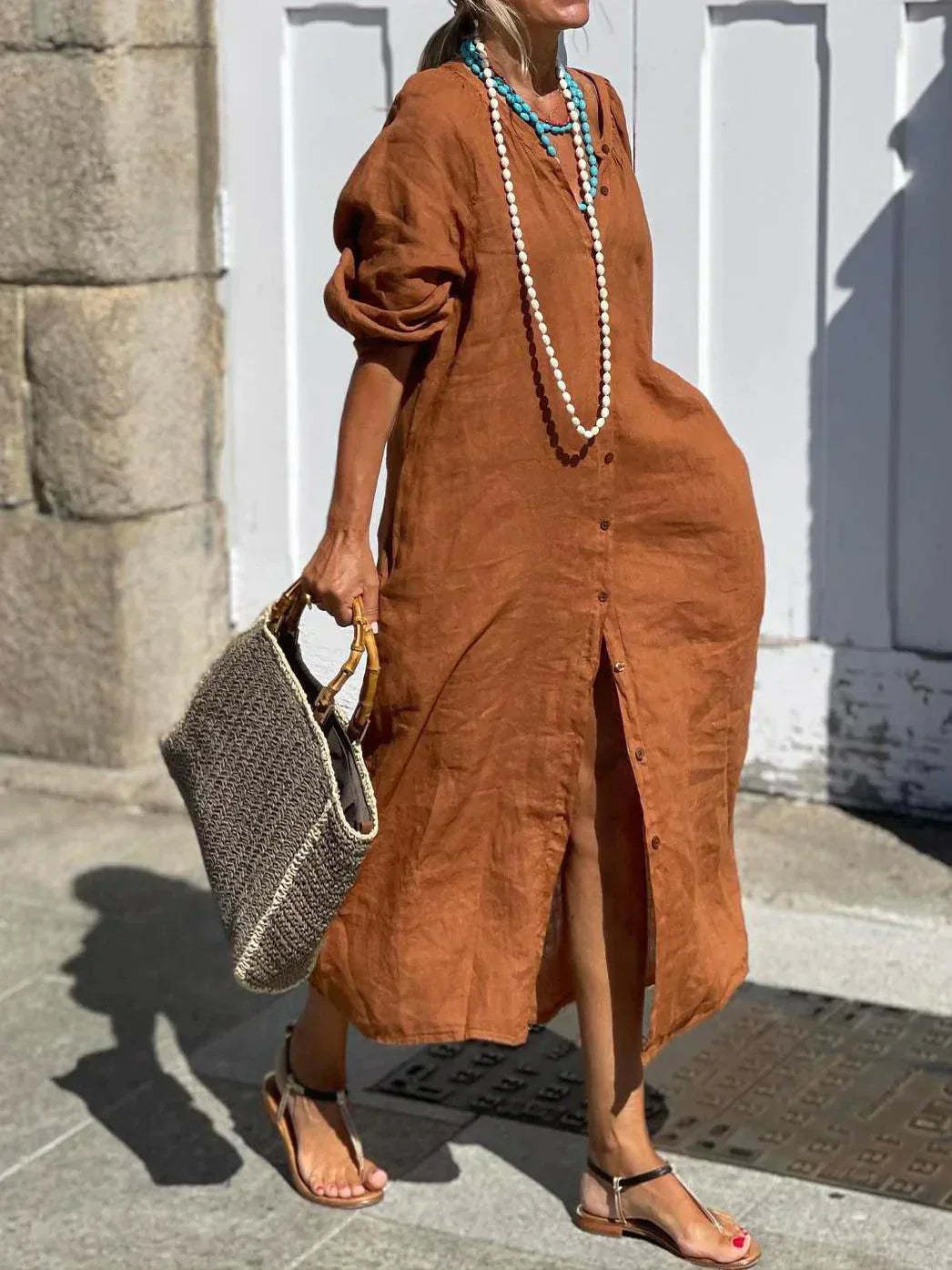 CD - Rochie lungă din in