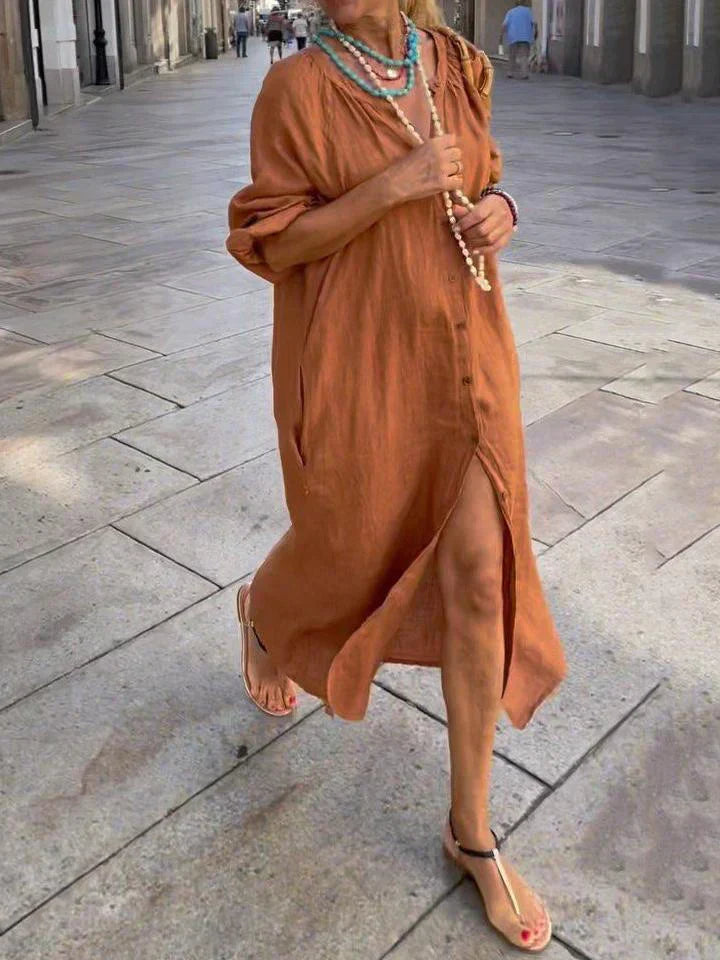 CD - Rochie lungă din in