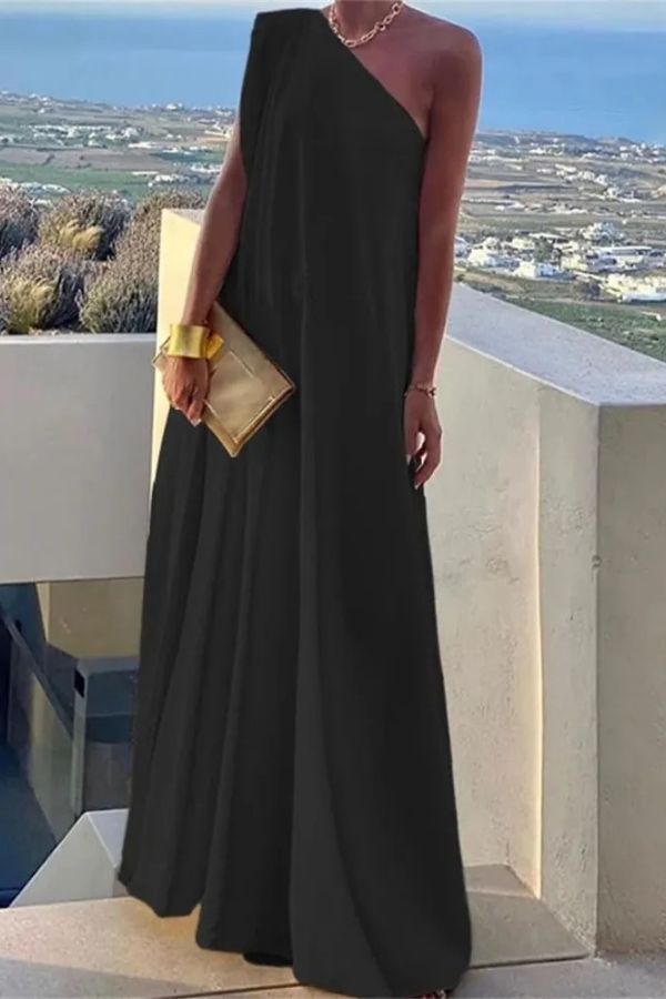 CD | Rochie maxi asimetrică elegantă pentru femei cu un umăr