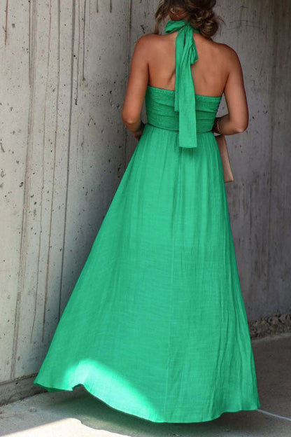 CD | Elmhurst Rochie maxi verde cu bretele plisate