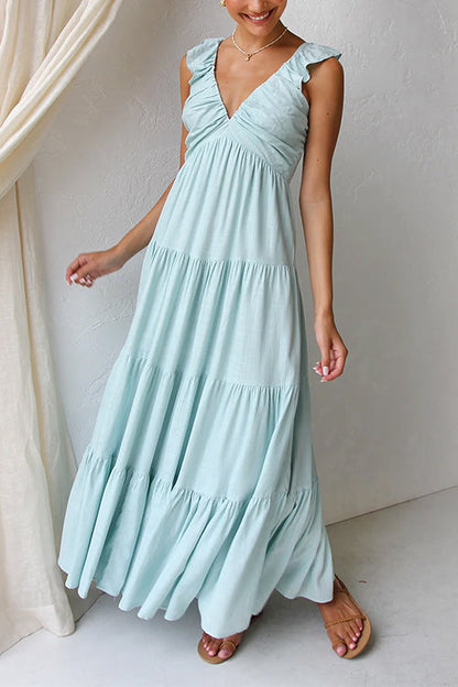 CD | Rochie maxi fără mâneci din in