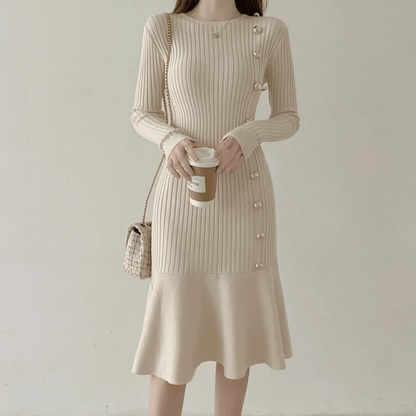 CD | rochie midi elegantă cu nervuri pentru femei