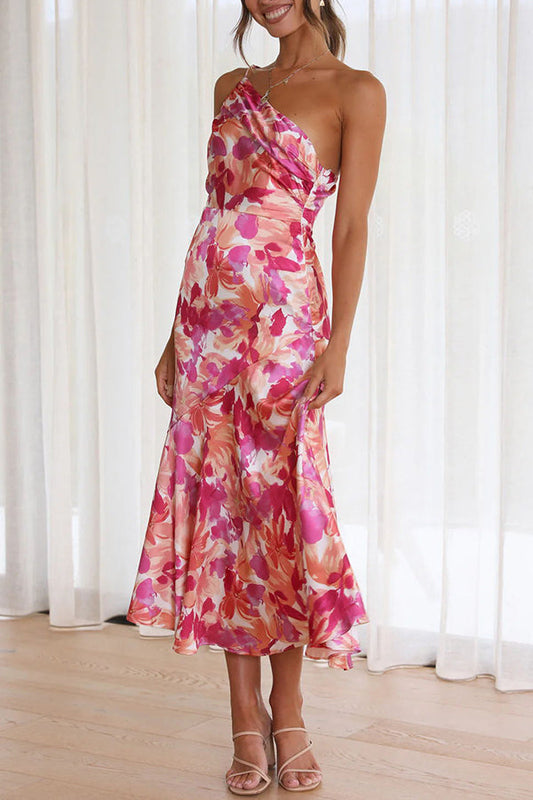 CD | Cumpără-mi flori florale un umăr rochie midi