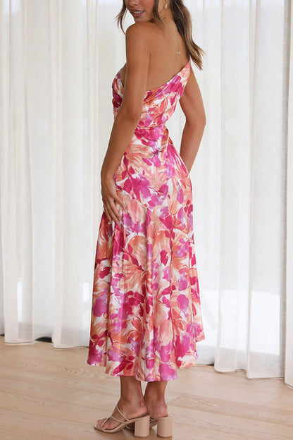 CD | Cumpără-mi flori florale un umăr rochie midi