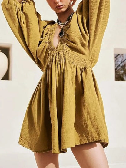 CD | Rochie mini texturată cu decolteu în V