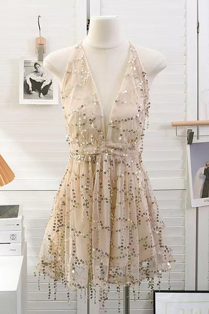 CD | Rochie mini din tul sclipitor