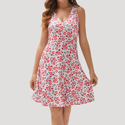 CD | Femei florale fără mâneci mini rochie de vară