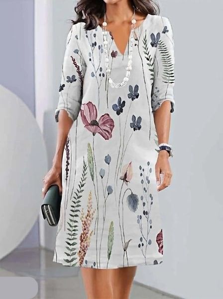 CD | Rochie tunică dublă cu imprimeu floral