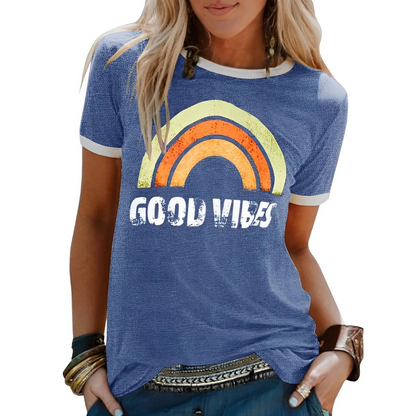 CD | Elegant retro curcubeu bun vibes tricou