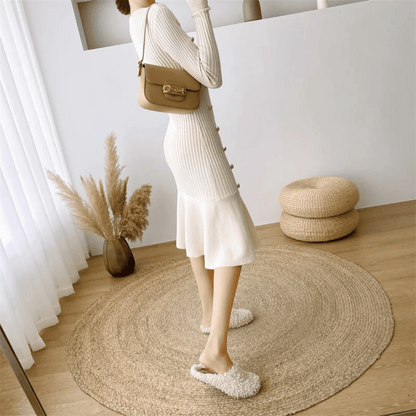 CD | rochie midi elegantă cu nervuri pentru femei