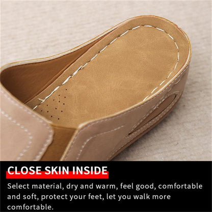 CD | Casual Summer Daily Comfort Slip On Solid Colour Sandale din piele