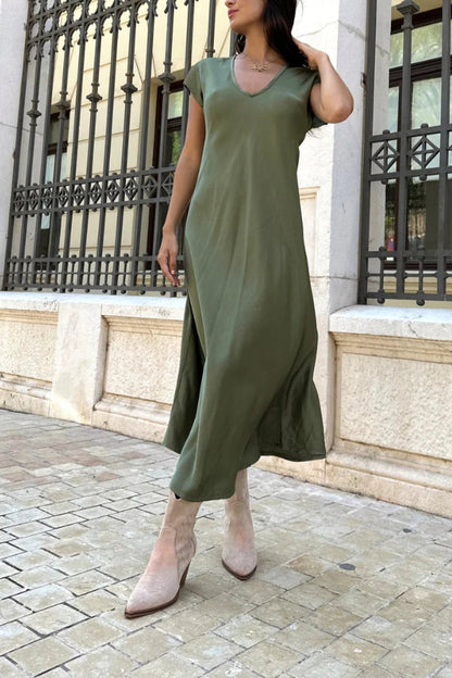 CD | Evase rochie midi din satin