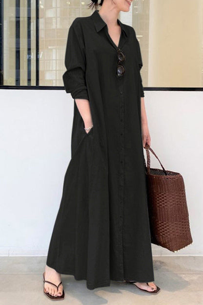 CD | Long Sleeve Simple Casual rochie lungă
