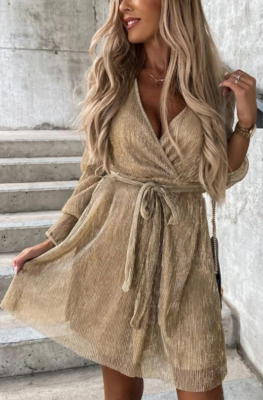 CD | Night of Luxury mini rochie de petrecere cu mânecă lungă