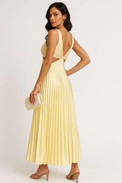CD | Rochie midi elegantă din satin plisat