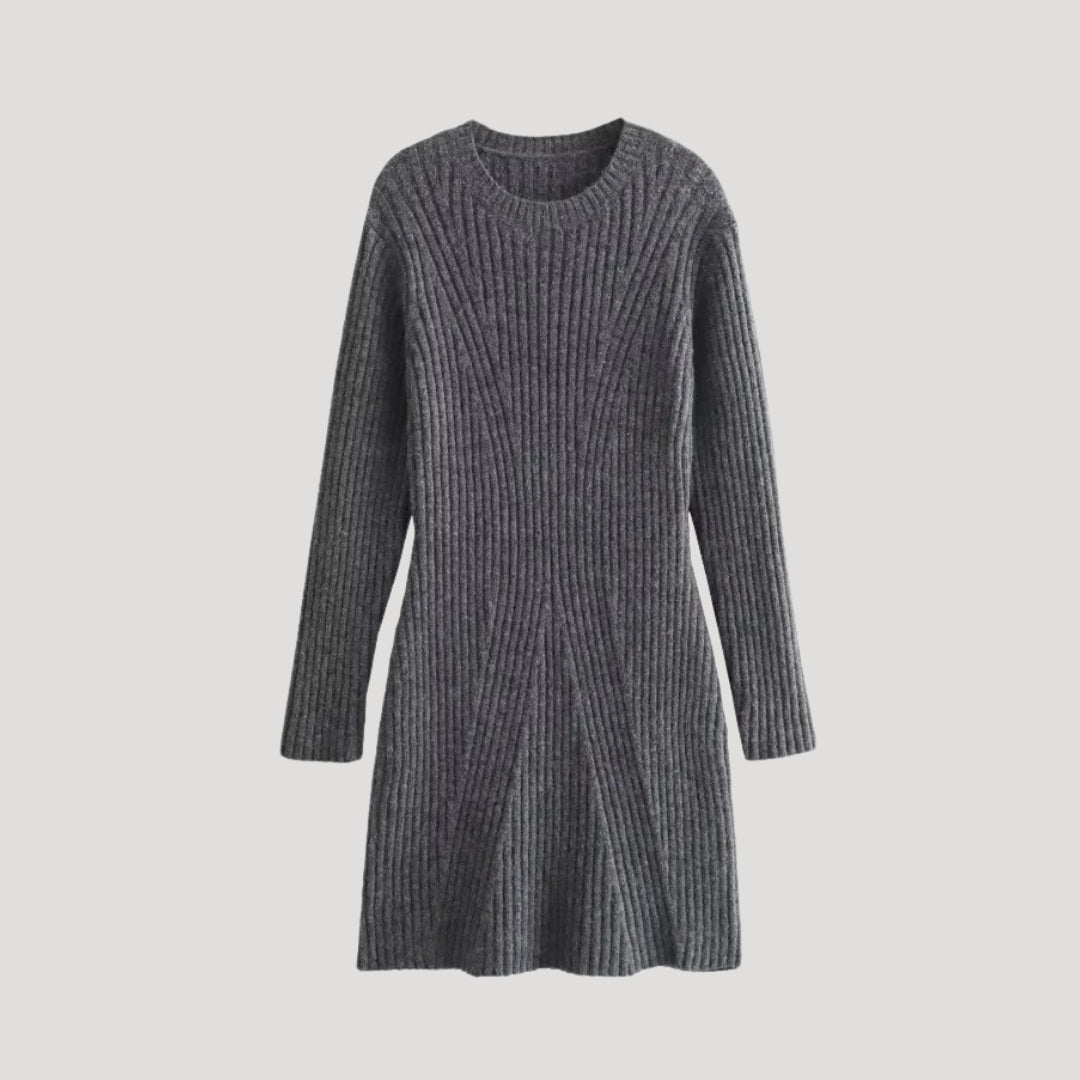 CD | Doamnelor rib tricot cu mânecă lungă jumper mini rochie