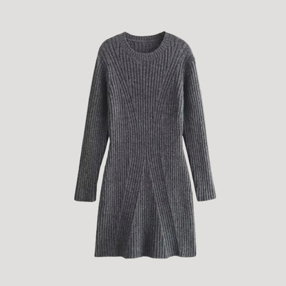 CD | Doamnelor rib tricot cu mânecă lungă jumper mini rochie