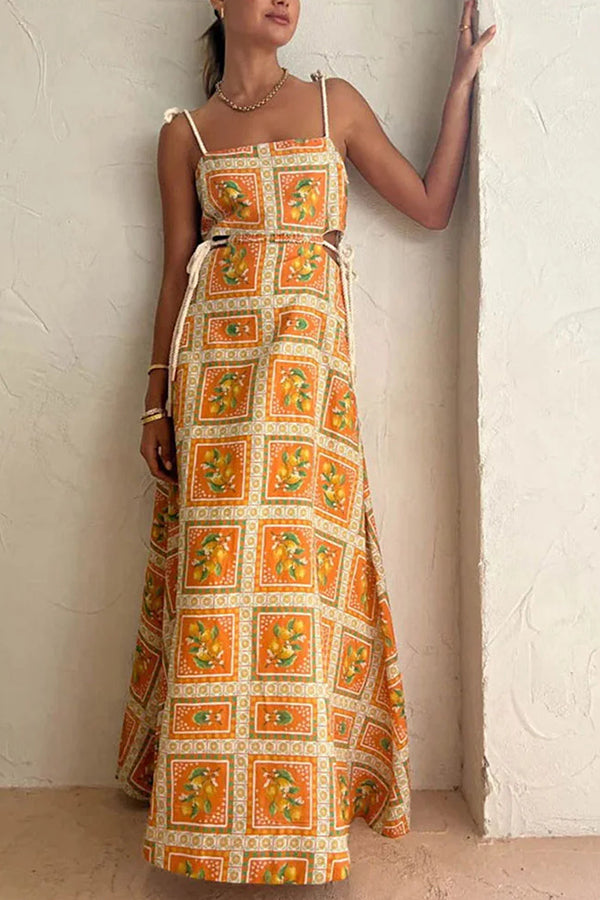 CD | Olvera Red Flower Cropped Rochie lungă cu mâneci clopot