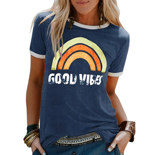 CD | Elegant retro curcubeu bun vibes tricou
