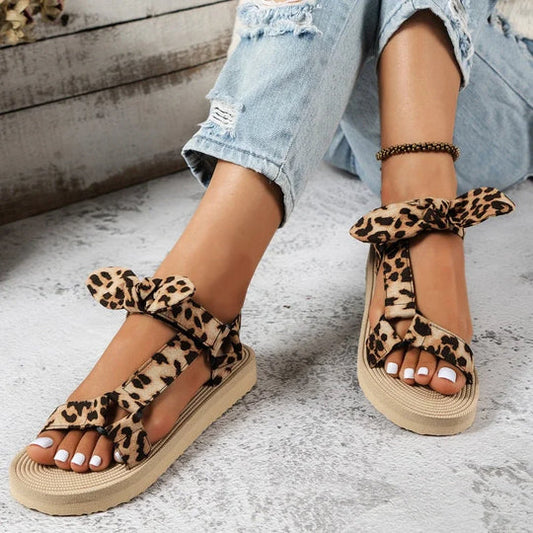 CD | | Sandale elegante cu imprimeu leopard