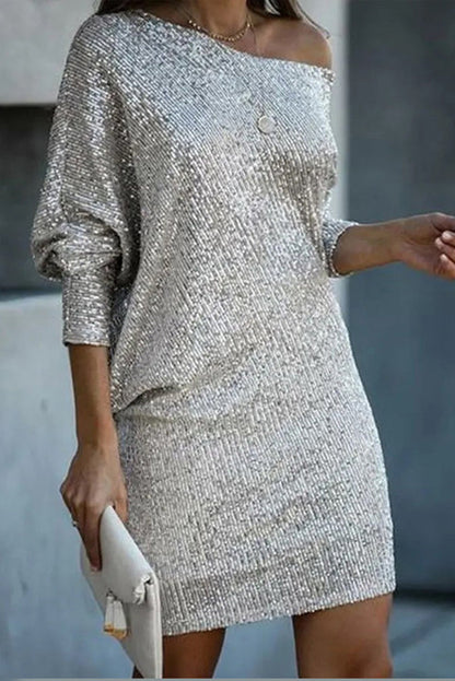 CD | Solid paiete Off-shoulder vrac Mini rochie