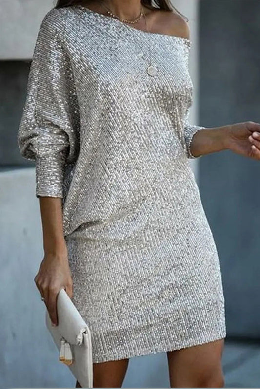 CD | Solid paiete Off-shoulder vrac Mini rochie