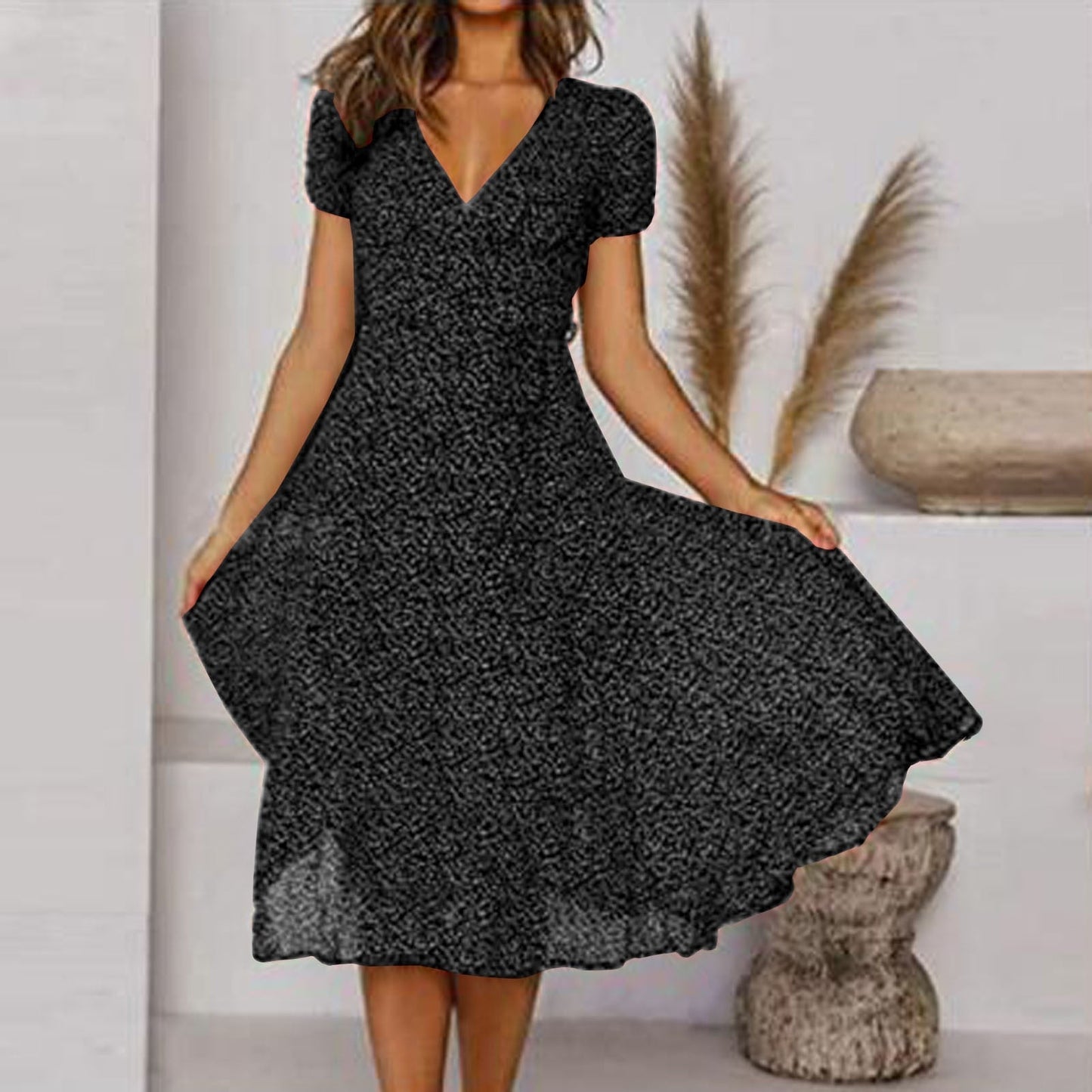 CD | Rochie midi cu decolteu în V