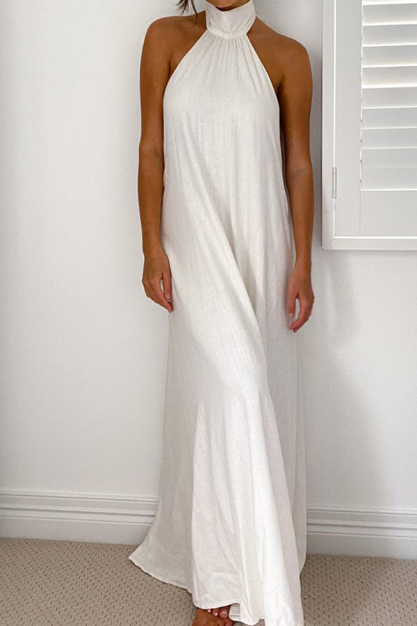 CD | Fashion halterneck rochie lungă fără spate