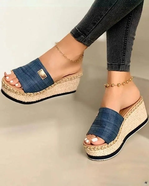 CD | - Sandale deschise cu toc wedge