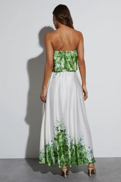 CD | Kesenia satin rochie maxi fără bretele