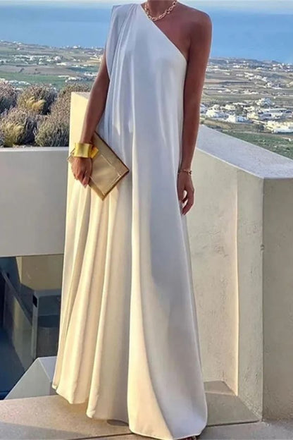 CD | Rochie maxi asimetrică elegantă pentru femei cu un umăr