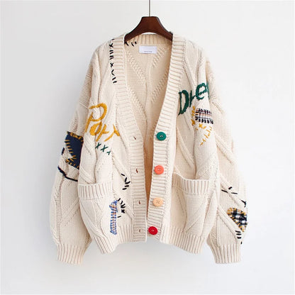 CD mână brodate Jumper femei vrac scurt