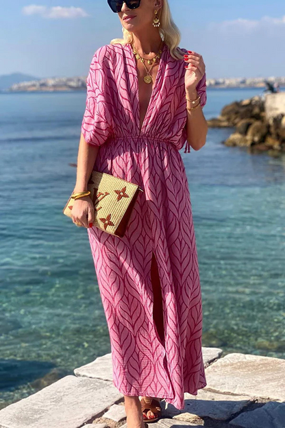 CD | Imprimate cordon design kimono plaja rochie maxi