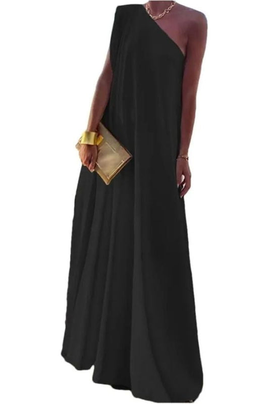 CD | Rochie maxi asimetrică elegantă pentru femei cu un umăr