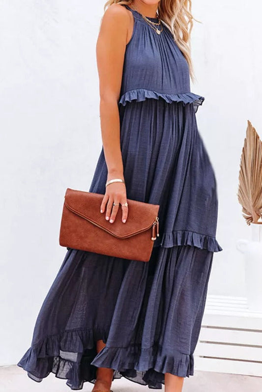 CD | Vittoria Rochie maxi halter cu volane