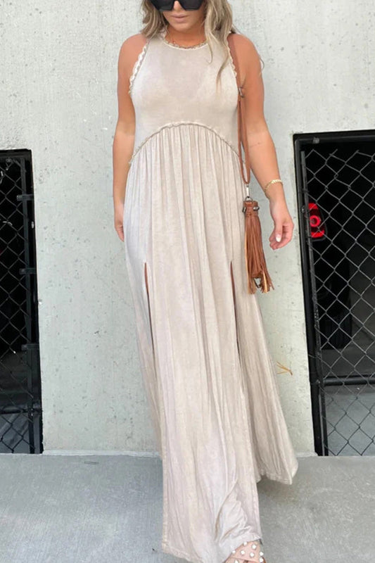 CD | Slit Casual simplu vrac Maxi rochie lungă