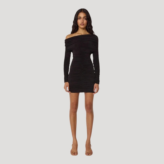 CD | Femeii off-the-shoulder bodycon rochie mini cu volane