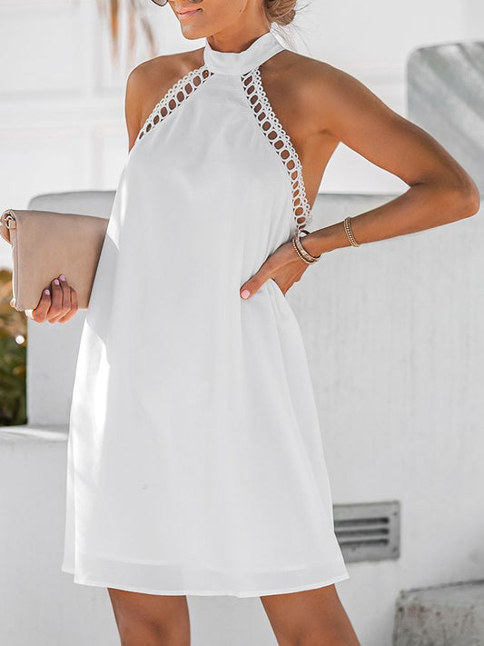 CD | Rochie mini din dantelă albă