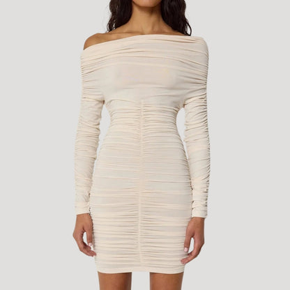 CD | Femeii off-the-shoulder bodycon rochie mini cu volane