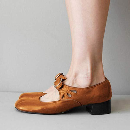 CD | SANDALE WEDGE DIN PIELE CU CATARAMĂ