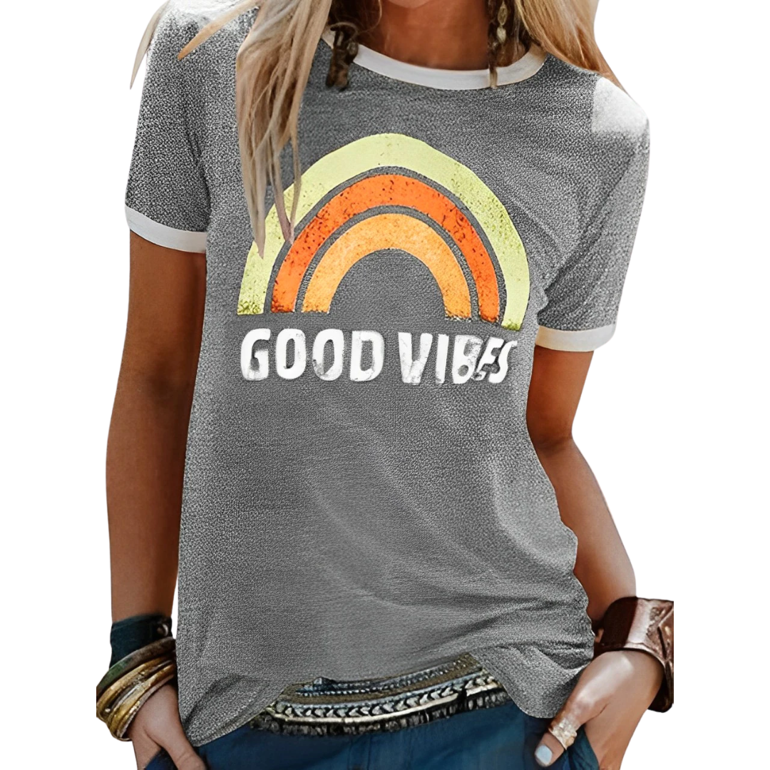 CD | Elegant retro curcubeu bun vibes tricou