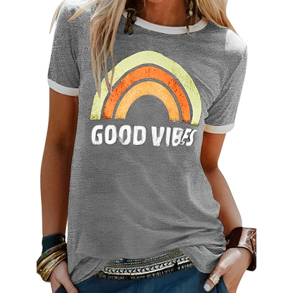 CD | Elegant retro curcubeu bun vibes tricou