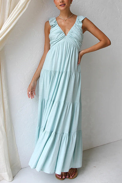 CD | Rochie maxi fără mâneci din in