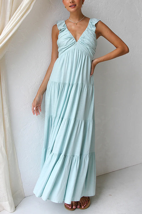 CD | Rochie maxi fără mâneci din in