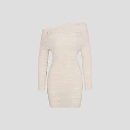 CD | Femeii off-the-shoulder bodycon rochie mini cu volane