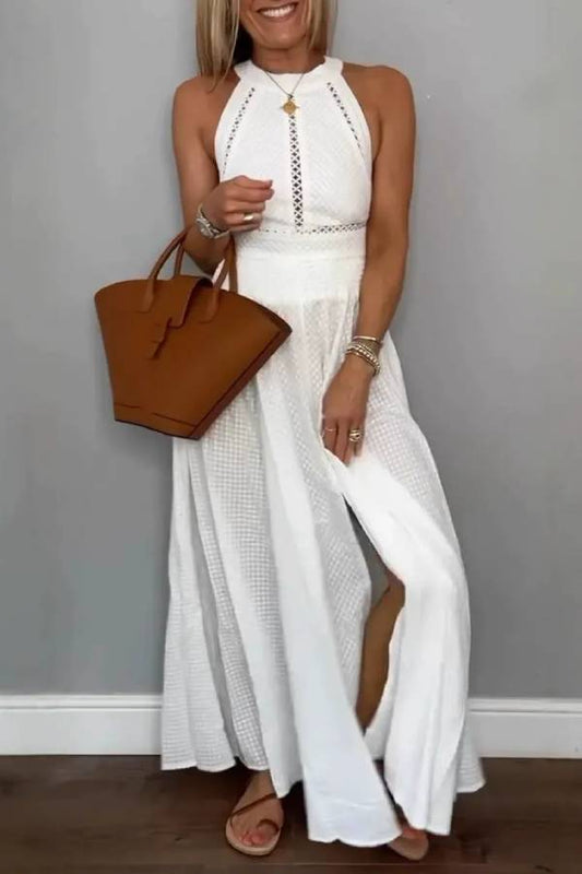 CD | Rochie maxi din dantelă fără mâneci Rochie fără spate