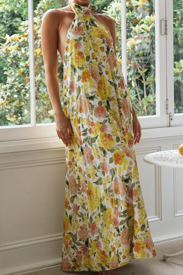 CD | Fashion halterneck rochie lungă fără spate